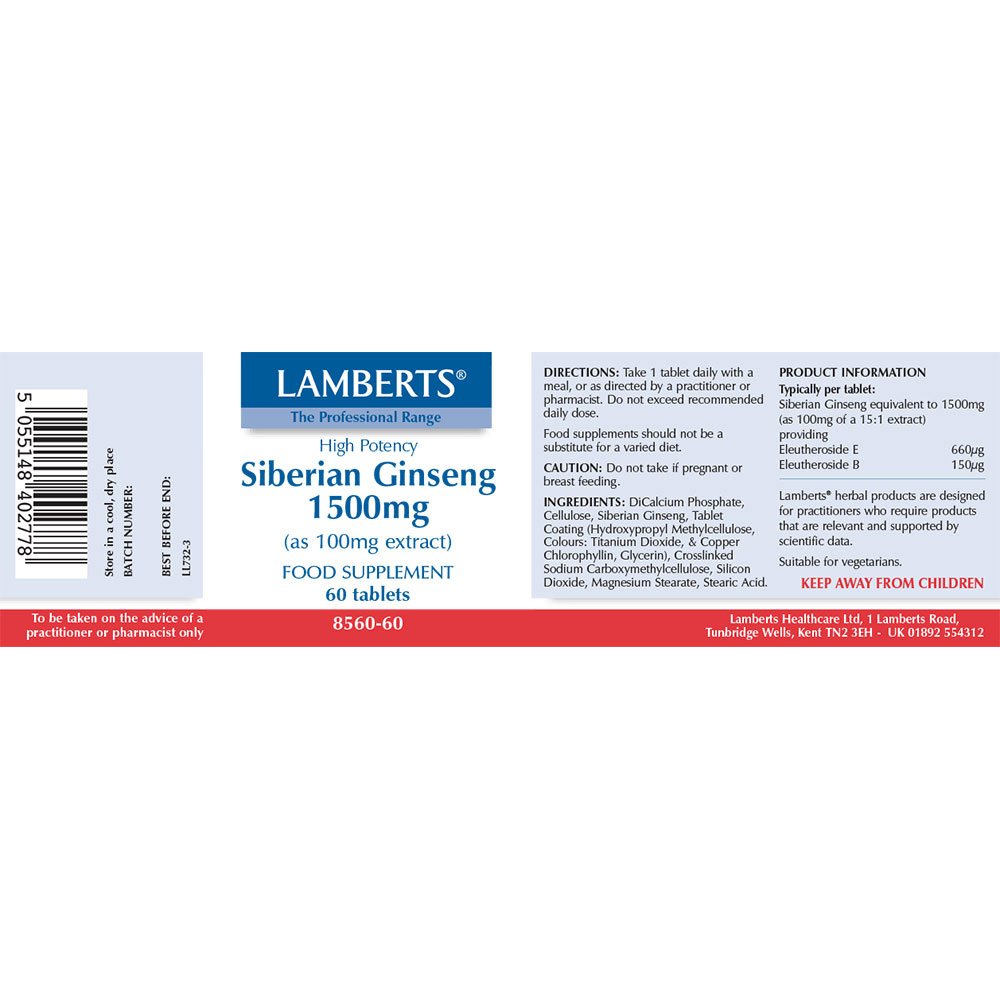 Lamberts Health Care Siberian Ginseng 1500mg