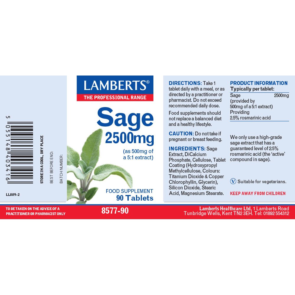 Lamberts Health Care Sage 2500mg