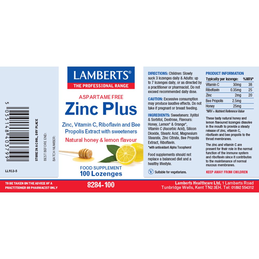 Lamberts Health Care Zinc Plus Lozenges