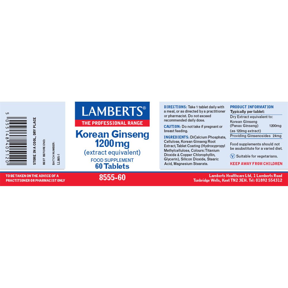 Lamberts Health Care Korean Ginseng 1200mg