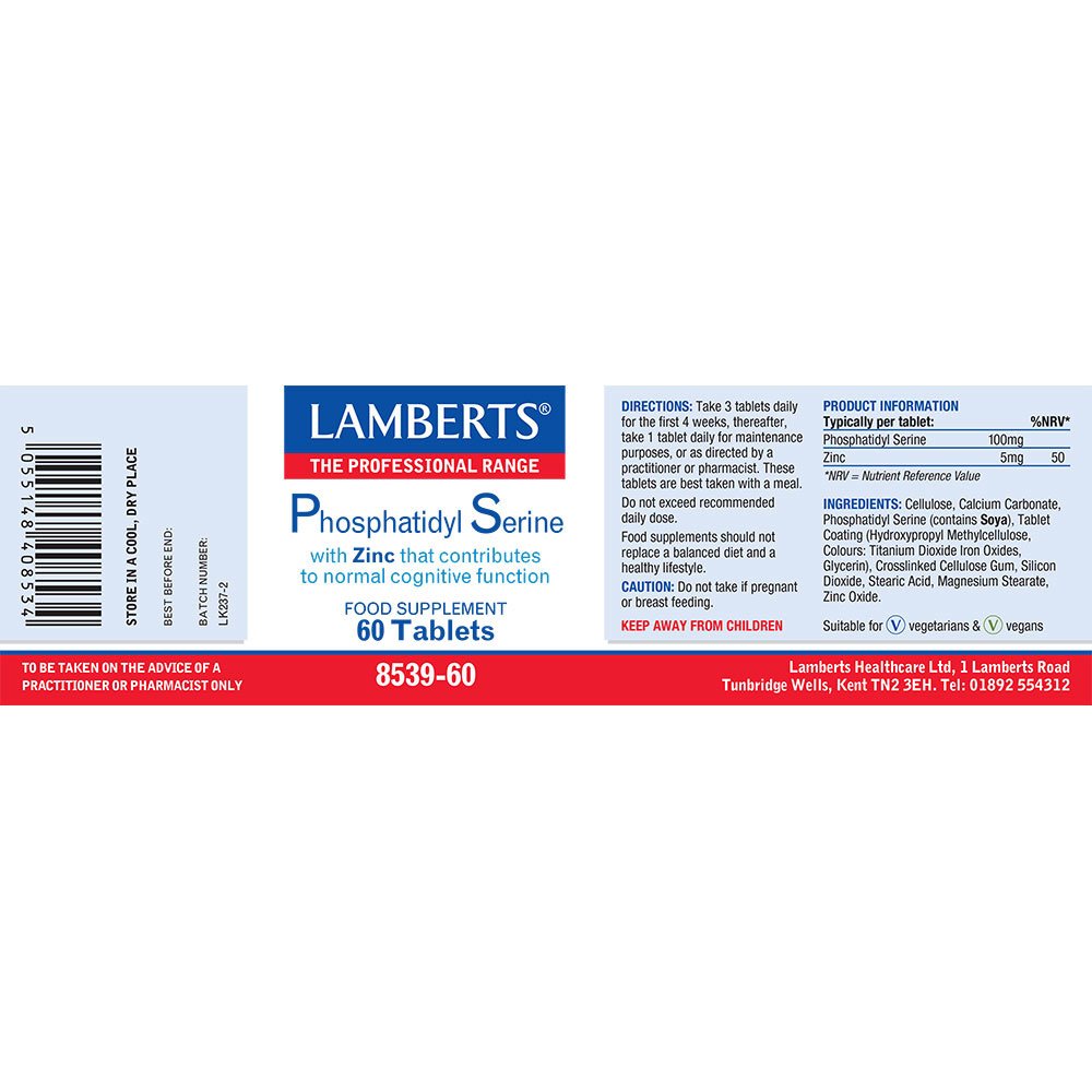 Lamberts Health Care Phosphatidyl Serine 100mg