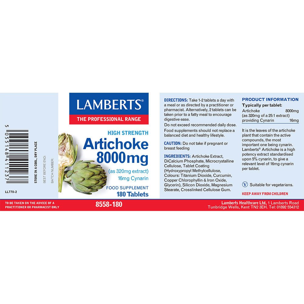 Lamberts Health Care Artichoke Extract 7425mgmg (formely Ibisene)
