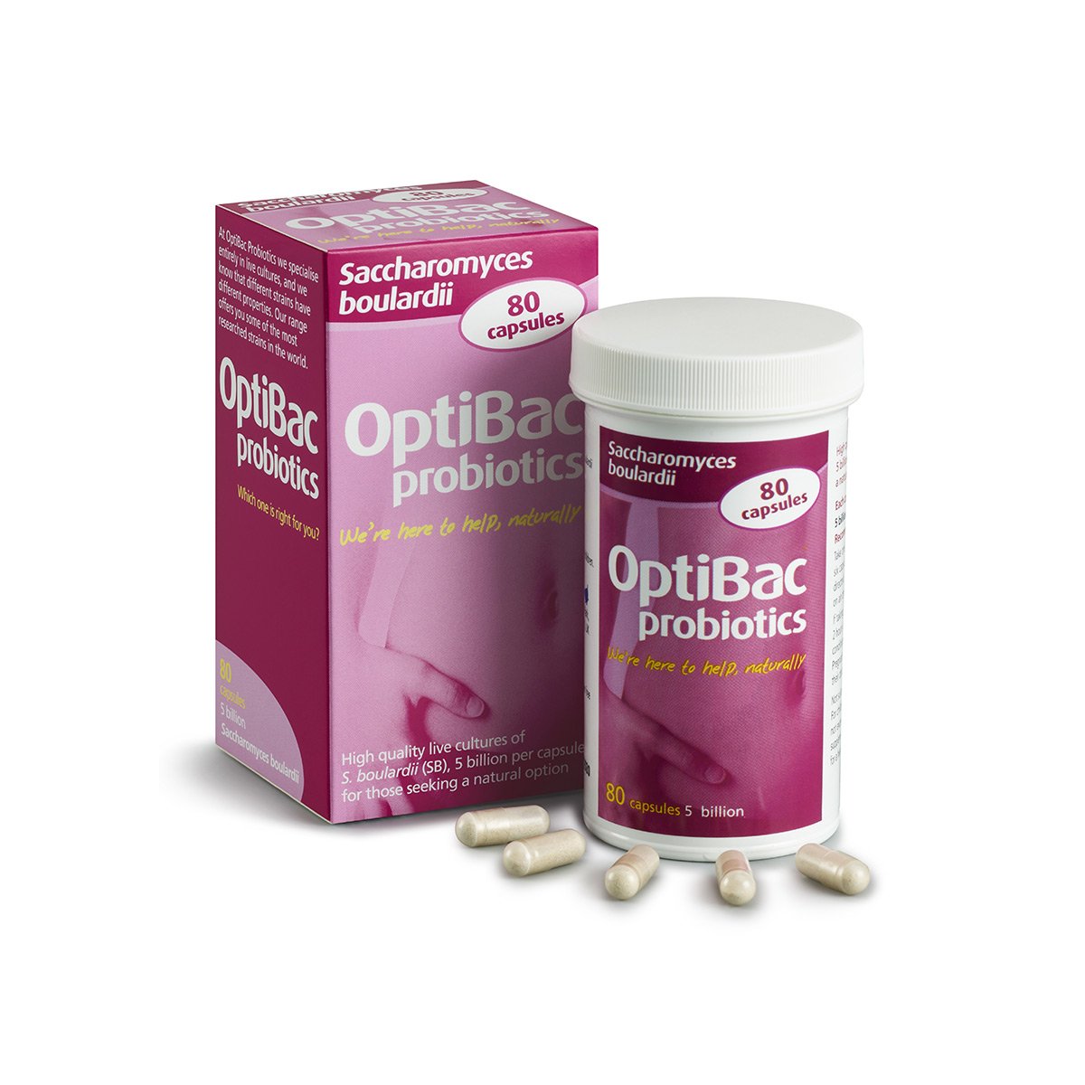 OptiBac Probiotics Saccharomyces Boulardii 80 Capsules
