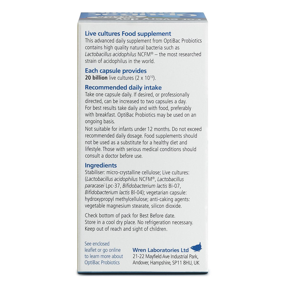 OptiBac Probiotics For Every Day Extra Strength 90 Capsules