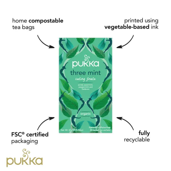 Pukka Organic Three Mint Tea Bags
