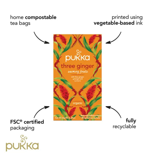 Pukka Organic Three Ginger Tea Bags