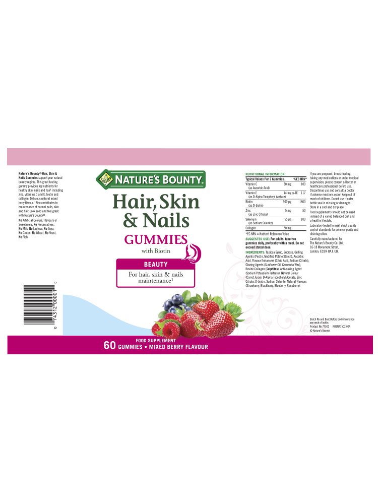 Nature's Bounty Hair, Skin and Nails Gummies 