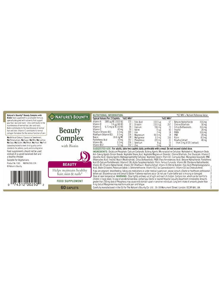Nature's Bounty Beauty Complex with Biotin
