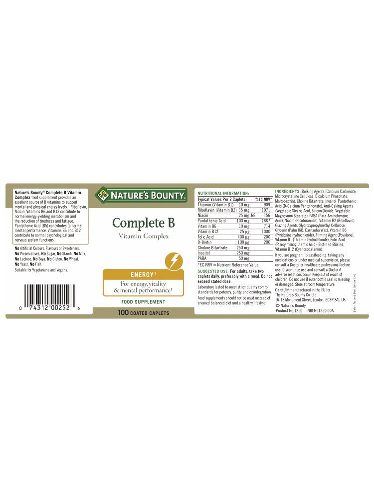 Nature's Bounty Complete B Vitamin Complex