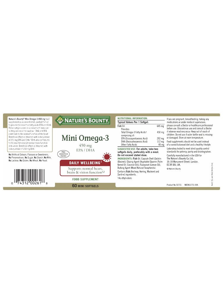 Nature's Bounty Mini Omega-3 450 mg