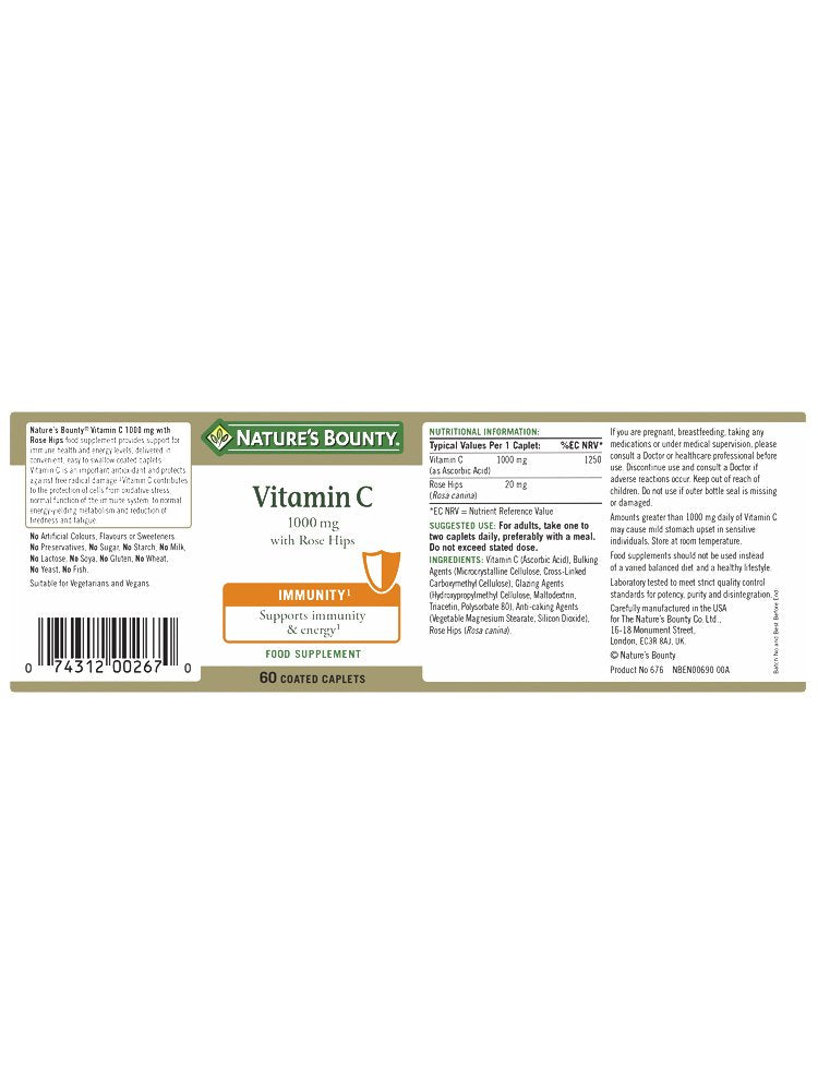 Nature's Bounty Vitamin C 1000 mg with Rose Hips