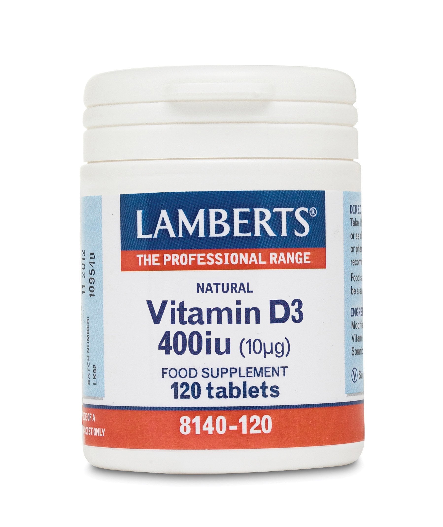 Lamberts Health Care Vitamin D3 400iu (10µg)