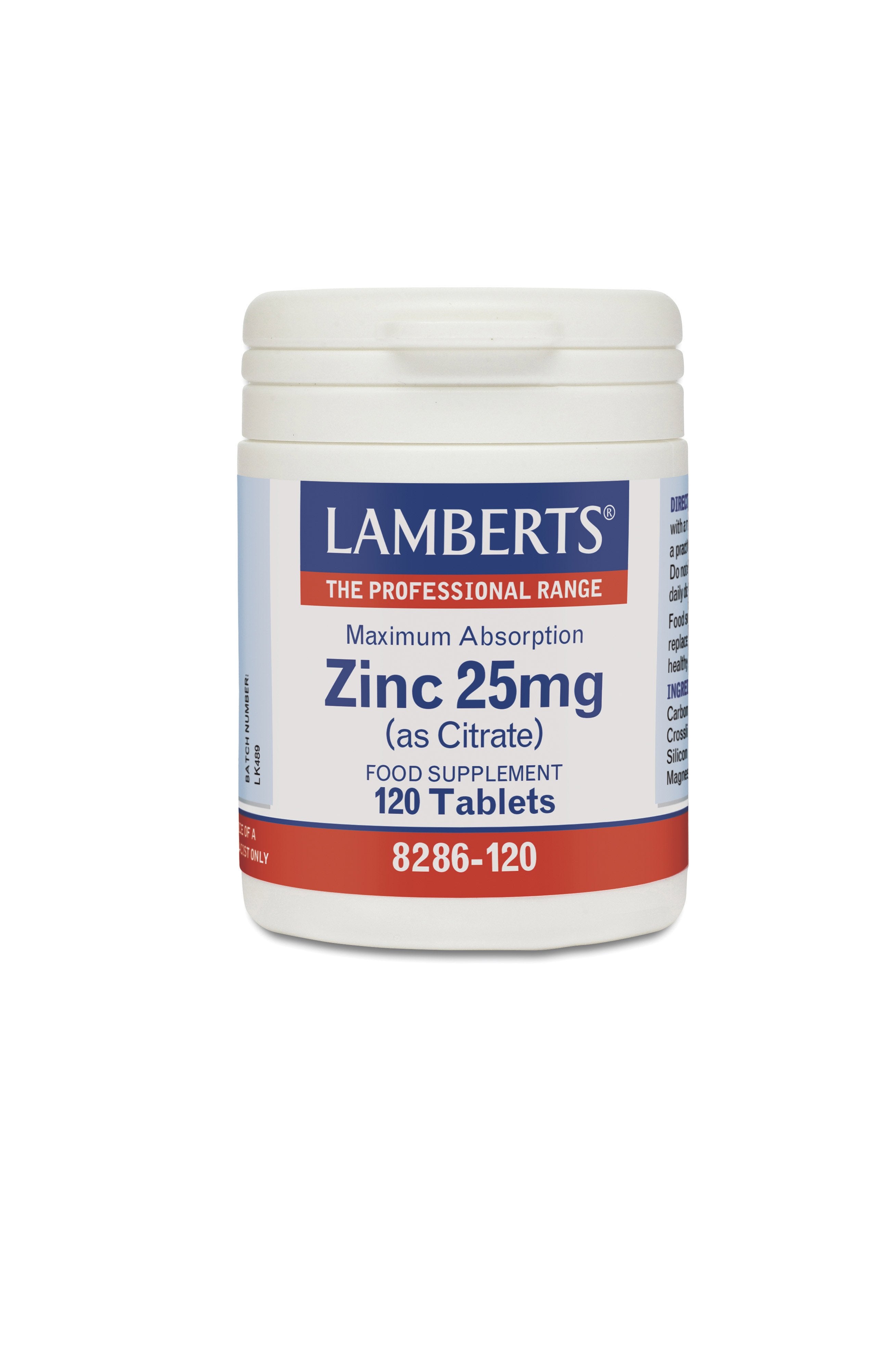 Lamberts Health Care Zinc 25mg (as Citrate)