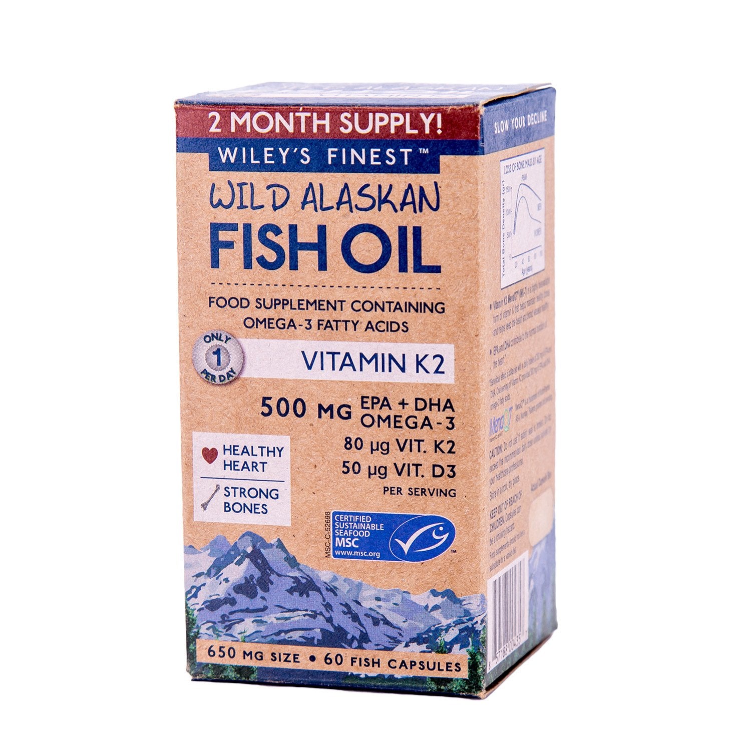 wiley's Finest Vitamin K2 + D3 60 Capsules