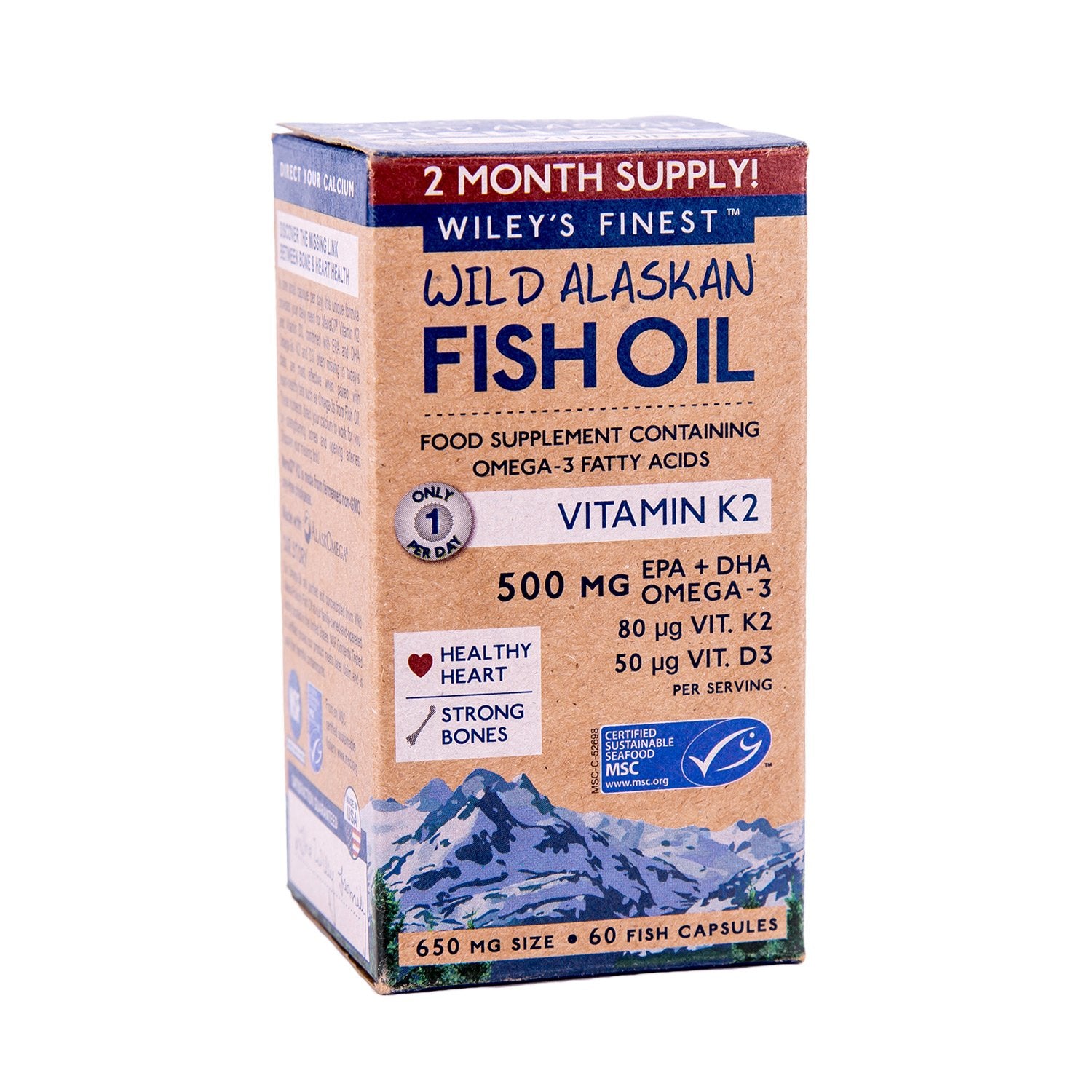 wiley's Finest Vitamin K2 + D3 60 Capsules