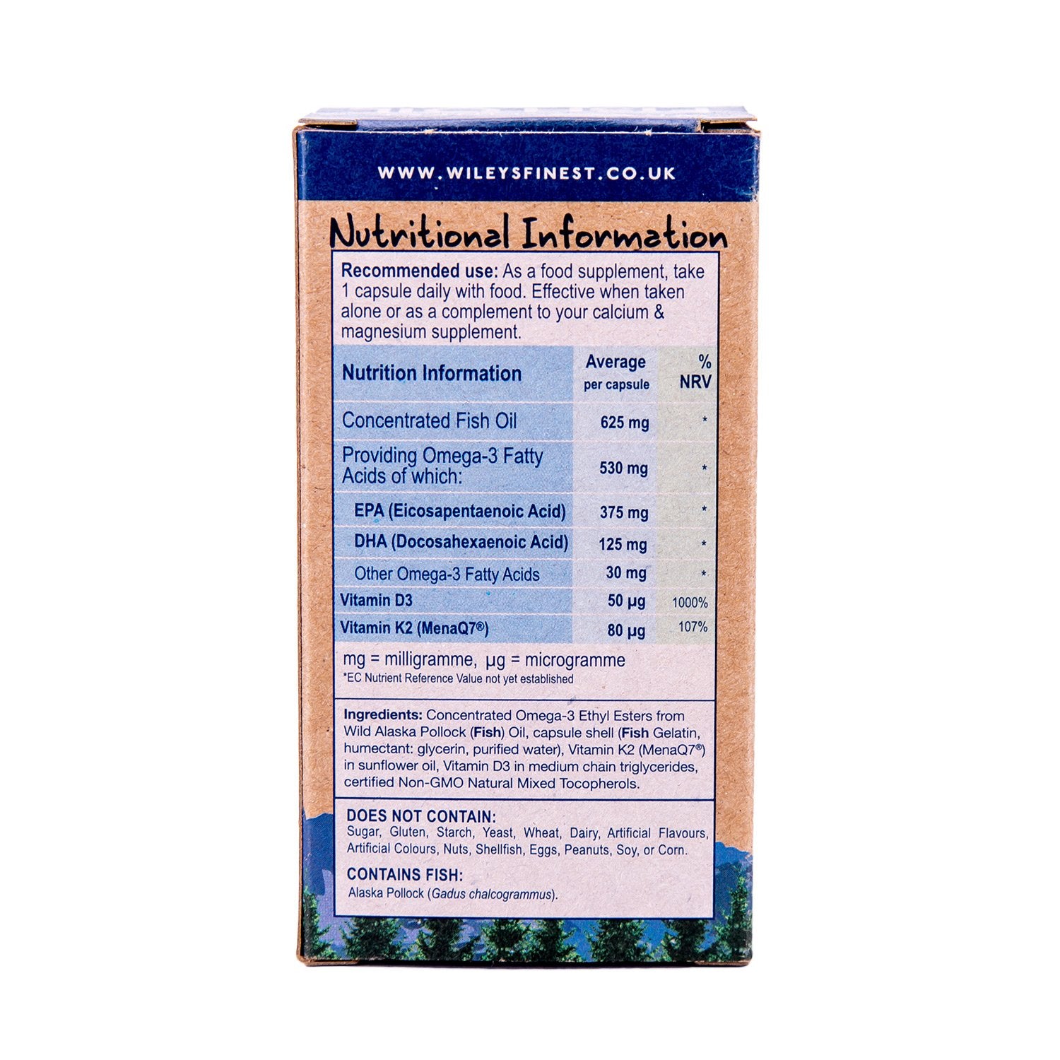 wiley's Finest Vitamin K2 + D3 60 Capsules