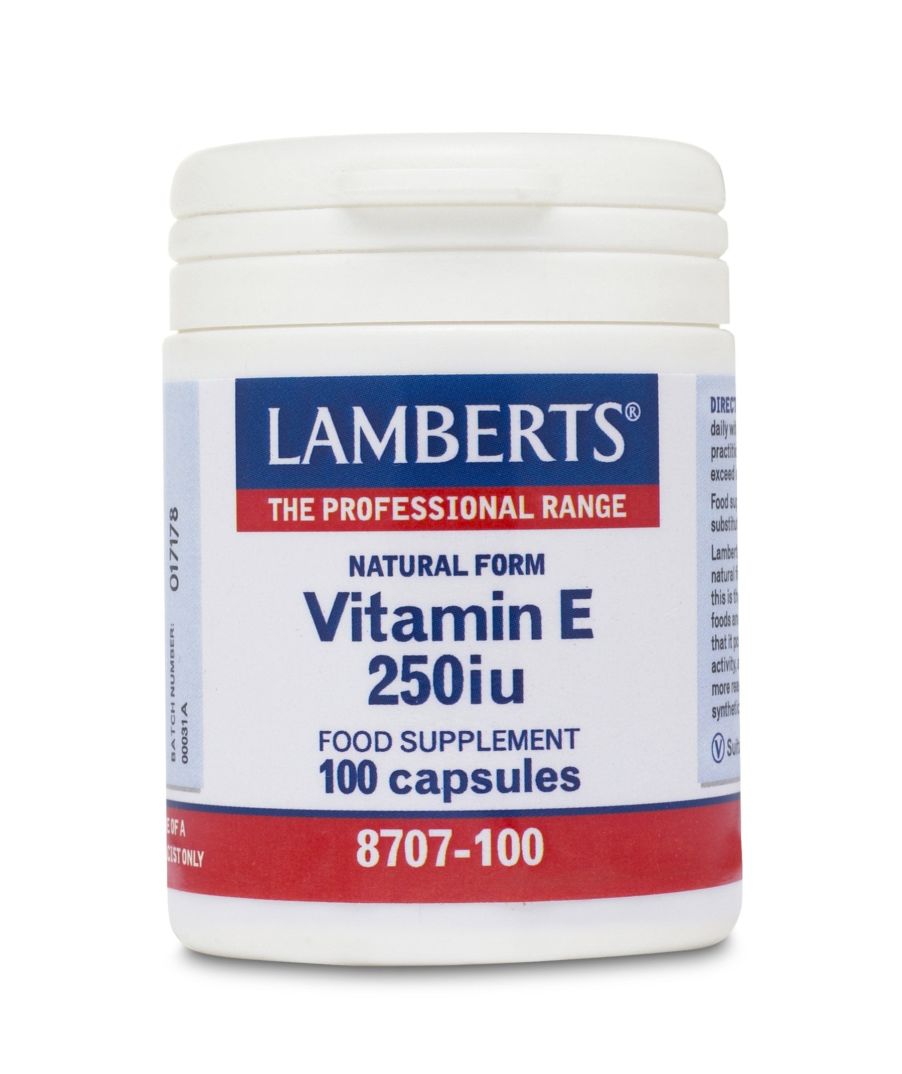 Lamberts Health Care Natural Form Vitamin E 250iu