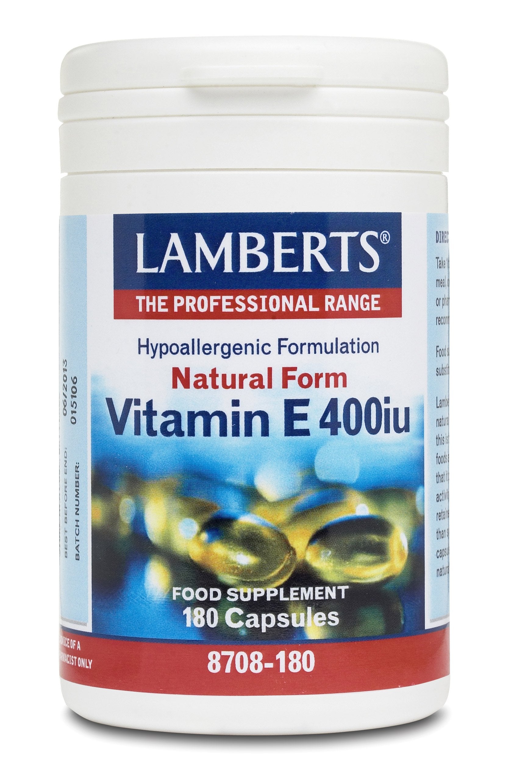 Lamberts Health Care Natural Vitamin E 400iu
