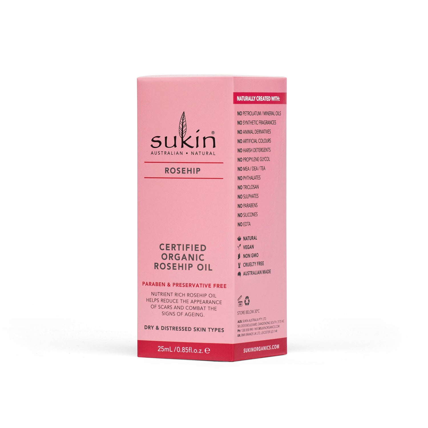 Sukin Certified Organic Rosehip Oil 25ml