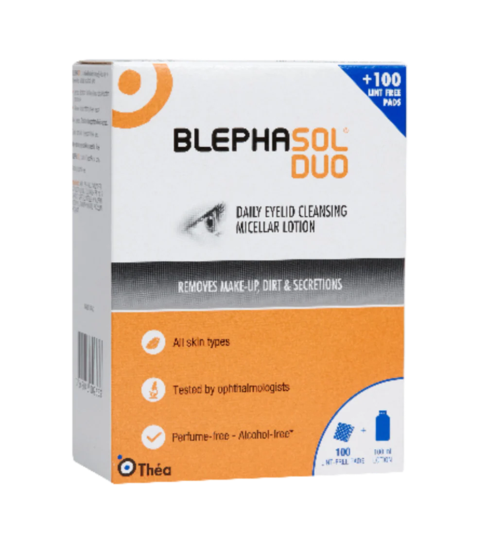 Thea Blephasol Duo Lid Cleansing Lotion 100ml & 100 Cleansing Pads