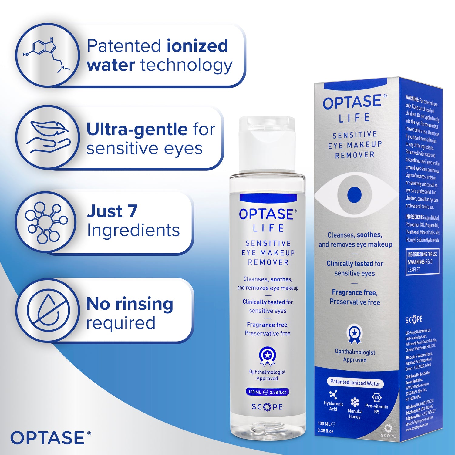 Optase Life Sensitive Eye Make-Up Remover 100ml