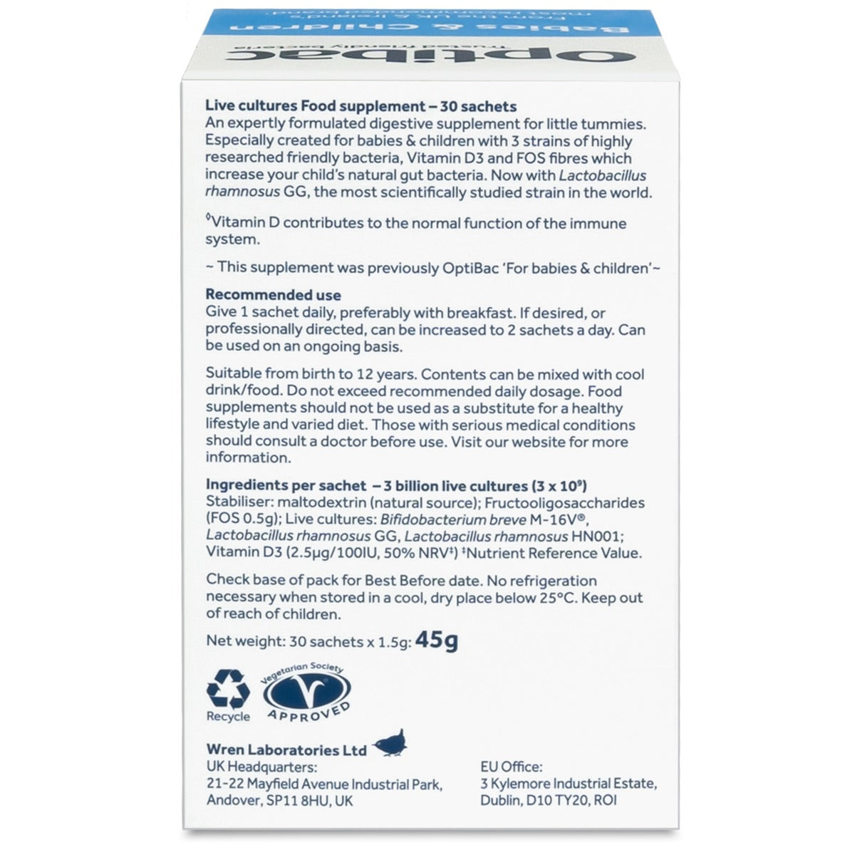 Optibac Babies & Children 30 Sachets
