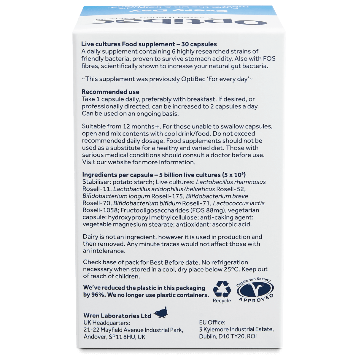 OptiBac Probiotics For Every Day 30 Capsules