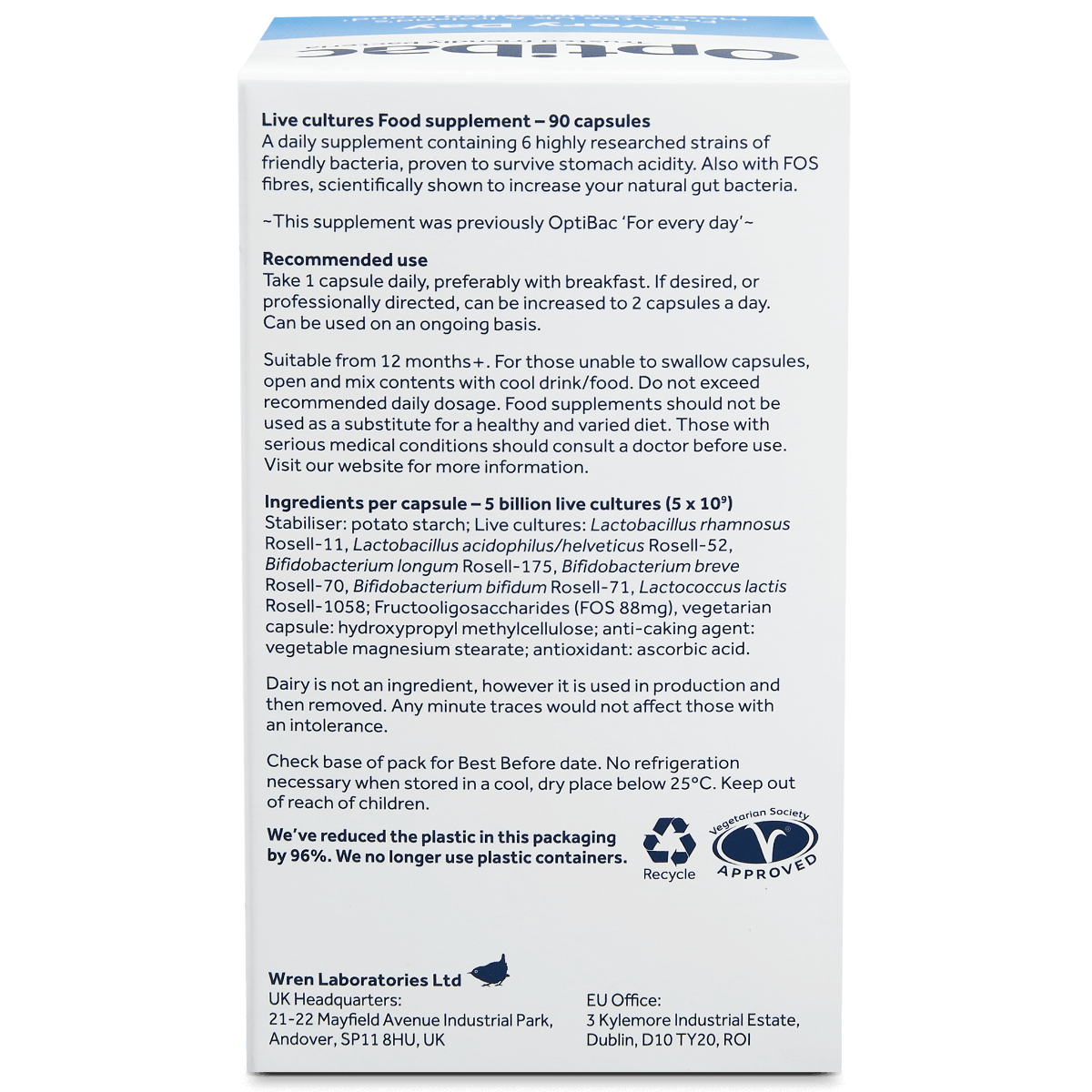 OptiBac Probiotics For Every Day 90 Capsules