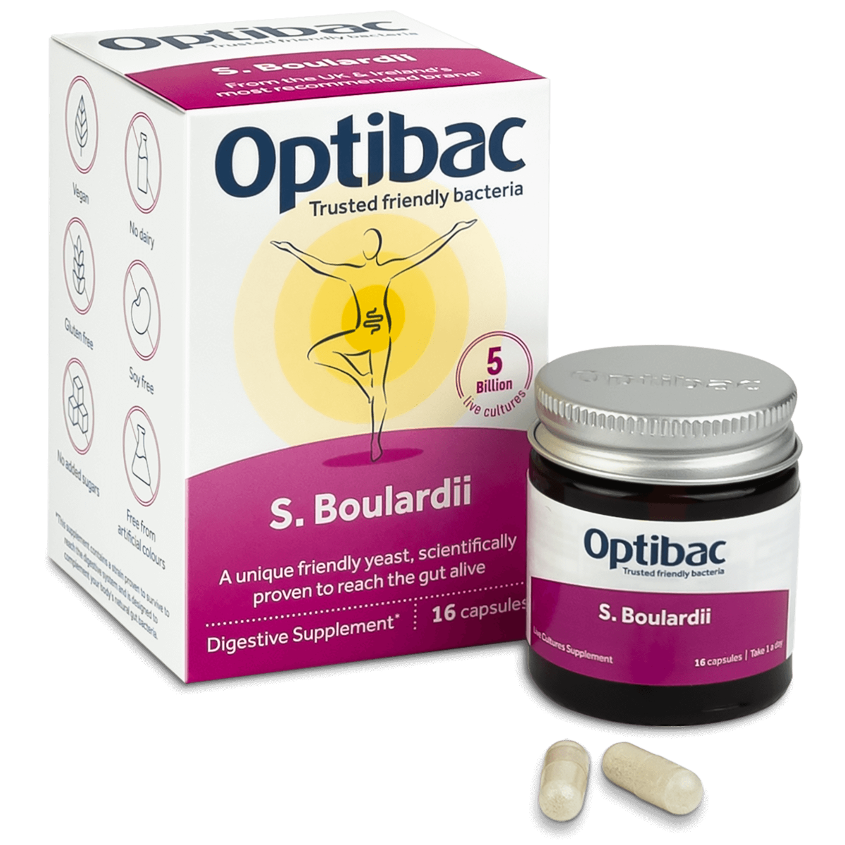 OptiBac Probiotics Saccharomyces Boulardii 16 Capsules