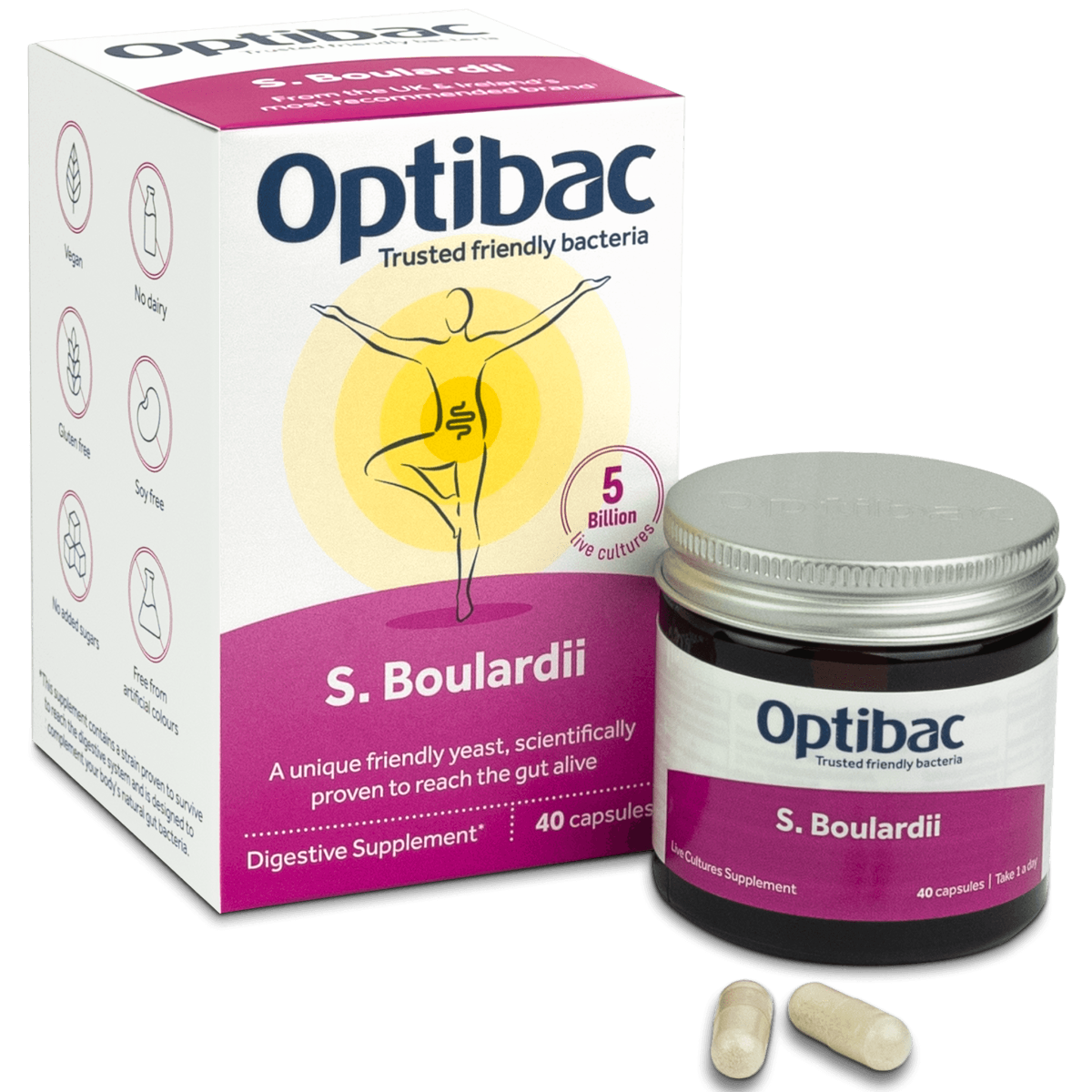 OptiBac Probiotics Saccharomyces Boulardii 40 Capsules