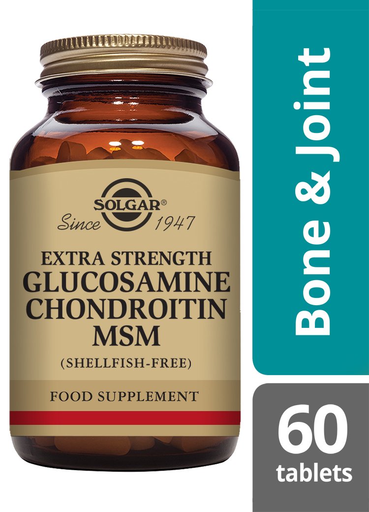 Solgar Extra Strength Glucosamine Chondroitin MSM Tablets (Shellfish-Free)