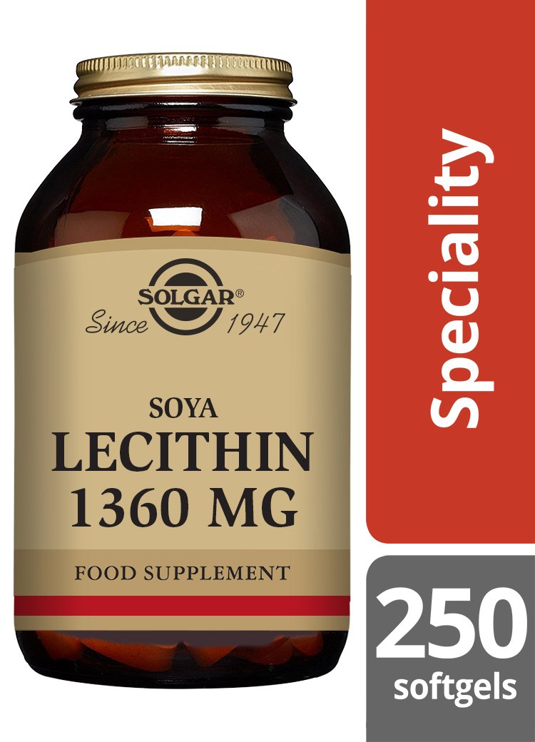 Solgar Soya Lecithin 1360 mg Softgels (now with 180 softgels )