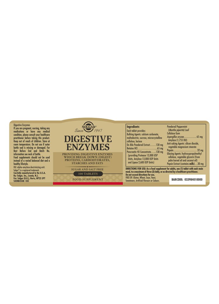 Solgar Digestive Enzymes Tablets