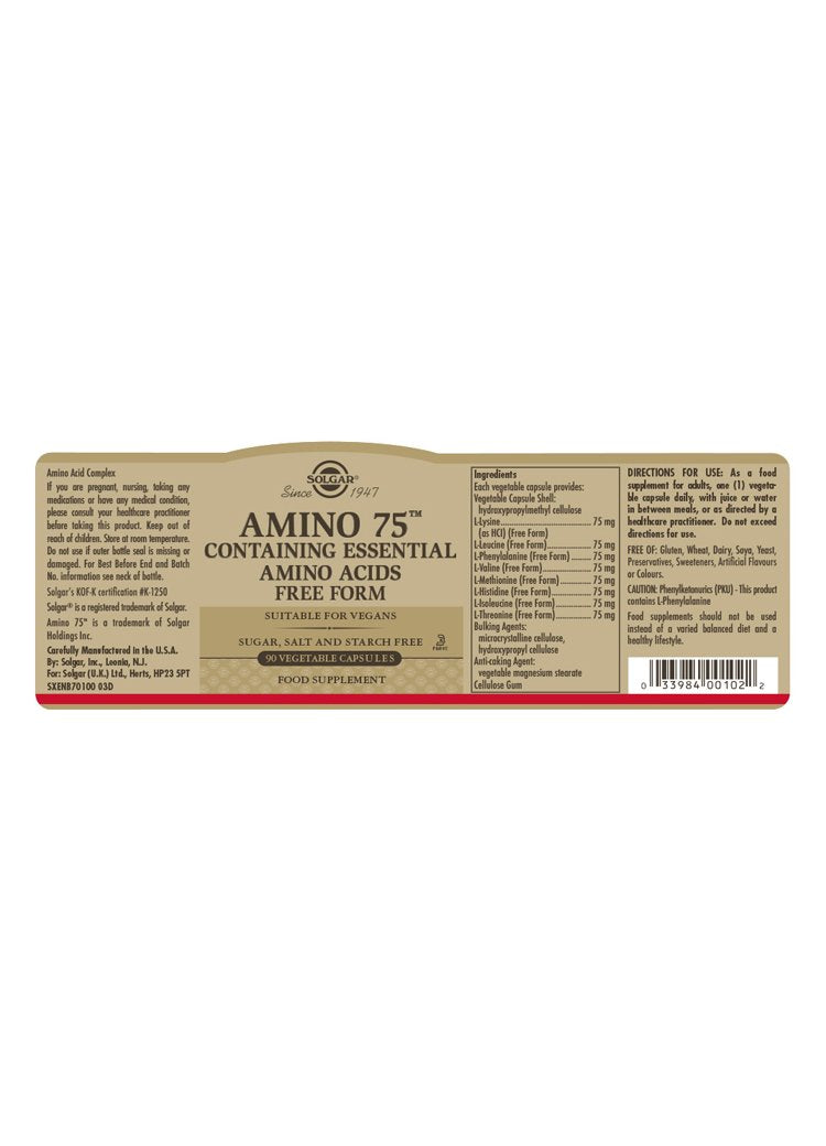 Solgar Amino 75(TM) Vegetable Capsules