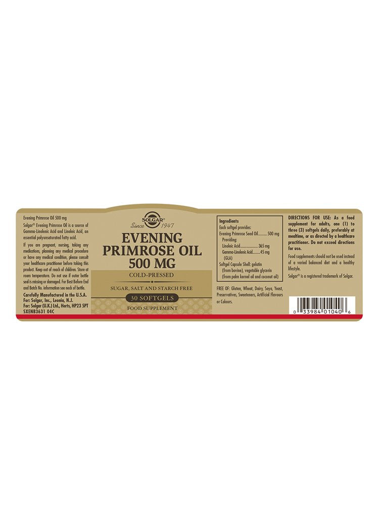 Solgar Evening Primrose Oil 500 mg Softgels