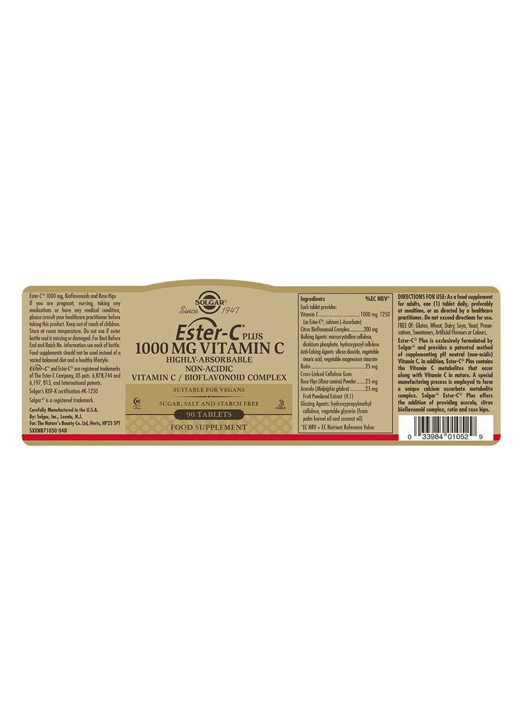 Solgar Ester-C(R) Plus 1000 mg Vitamin C Tablets