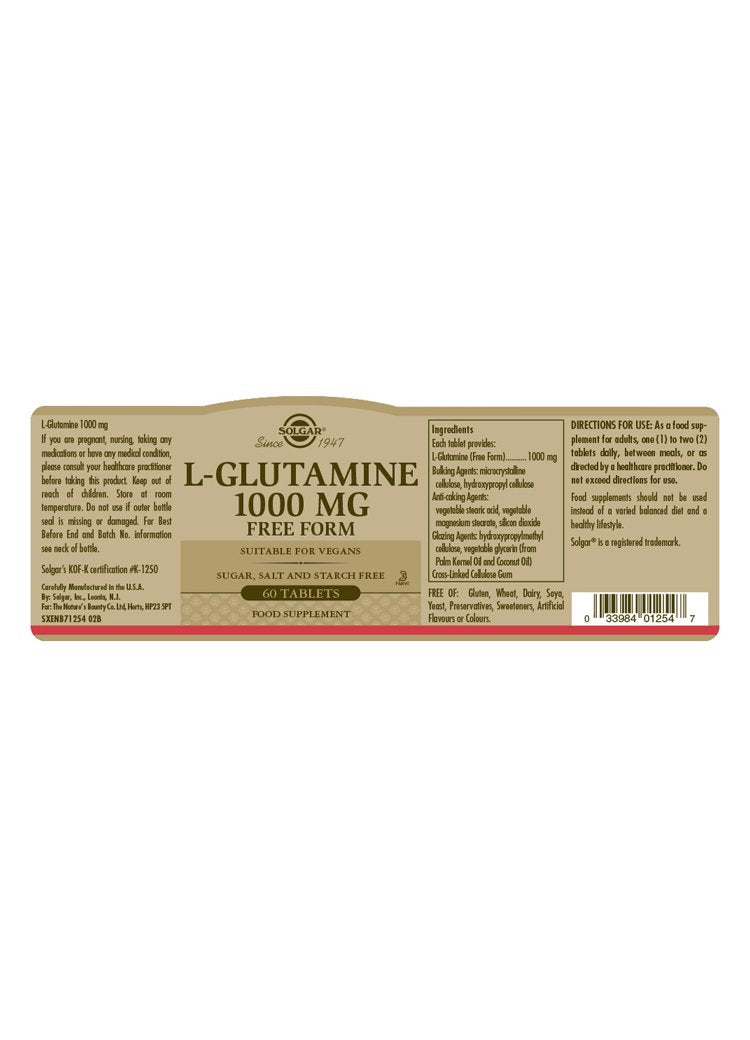 Solgar L-Glutamine 1000 mg Tablets