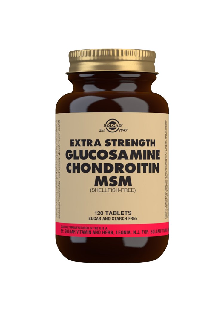 Solgar Extra Strength Glucosamine Chondroitin MSM Tablets (Shellfish-Free)