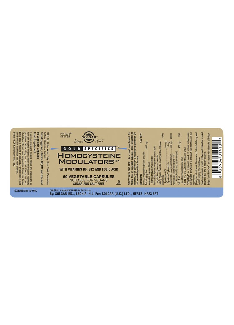 Solgar Gold Specifics(TM) Homocysteine Modulators(TM) Vegetable Capsules