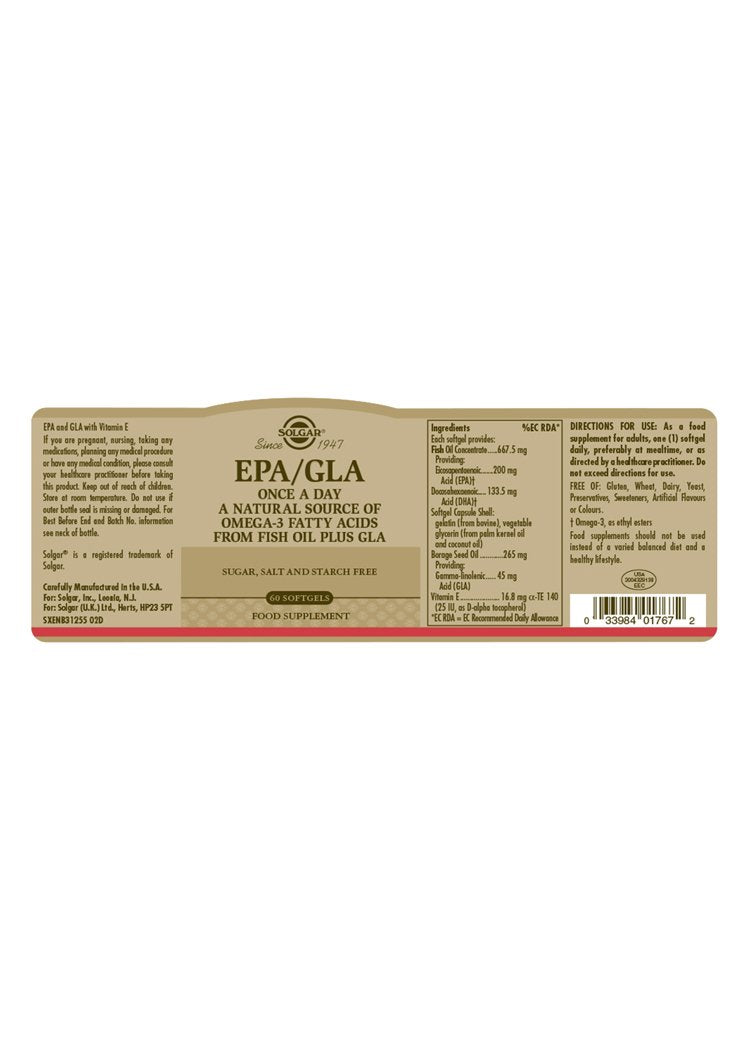 Solgar EPA/GLA Softgels