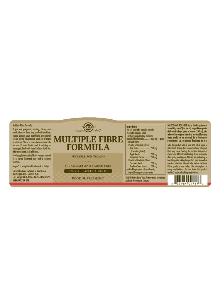 Solgar Multiple Fibre Formula Vegetable Capsules