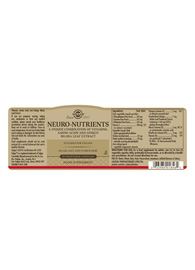 Solgar Neuro-Nutrients Vegetable Capsules