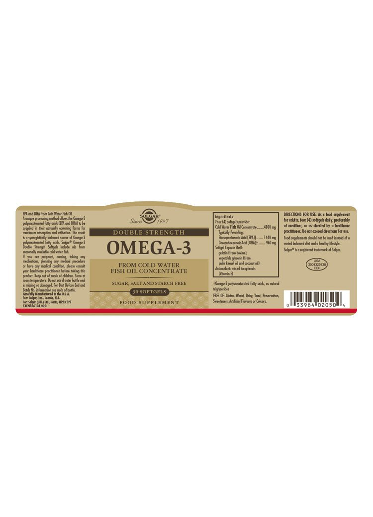 Solgar Omega-3 Double Strength Softgels
