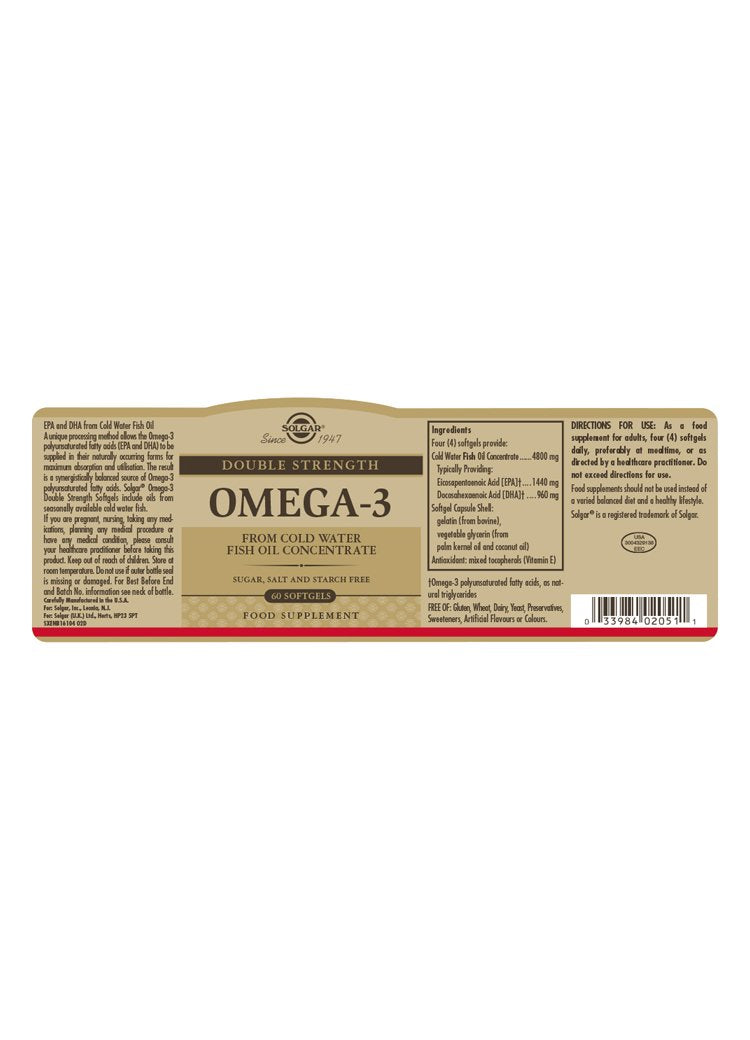 Solgar Omega-3 Double Strength Softgels
