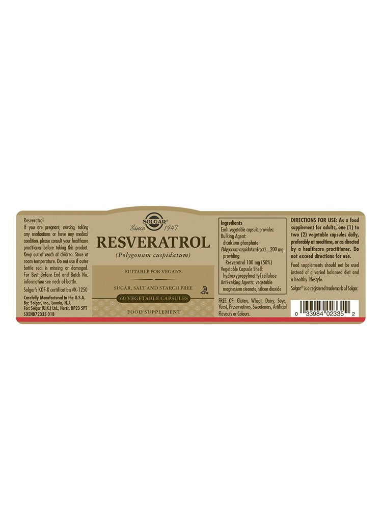 Solgar Resveratrol Vegetable Capsules