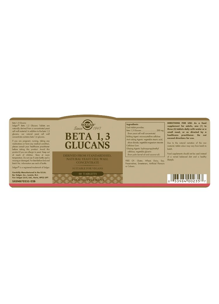 Solgar Beta 1,3 Glucans Tablets