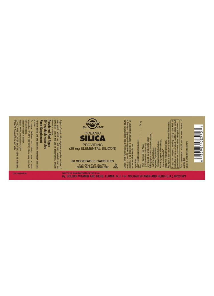 Solgar Oceanic Silica 25 mg Vegetable Capsules