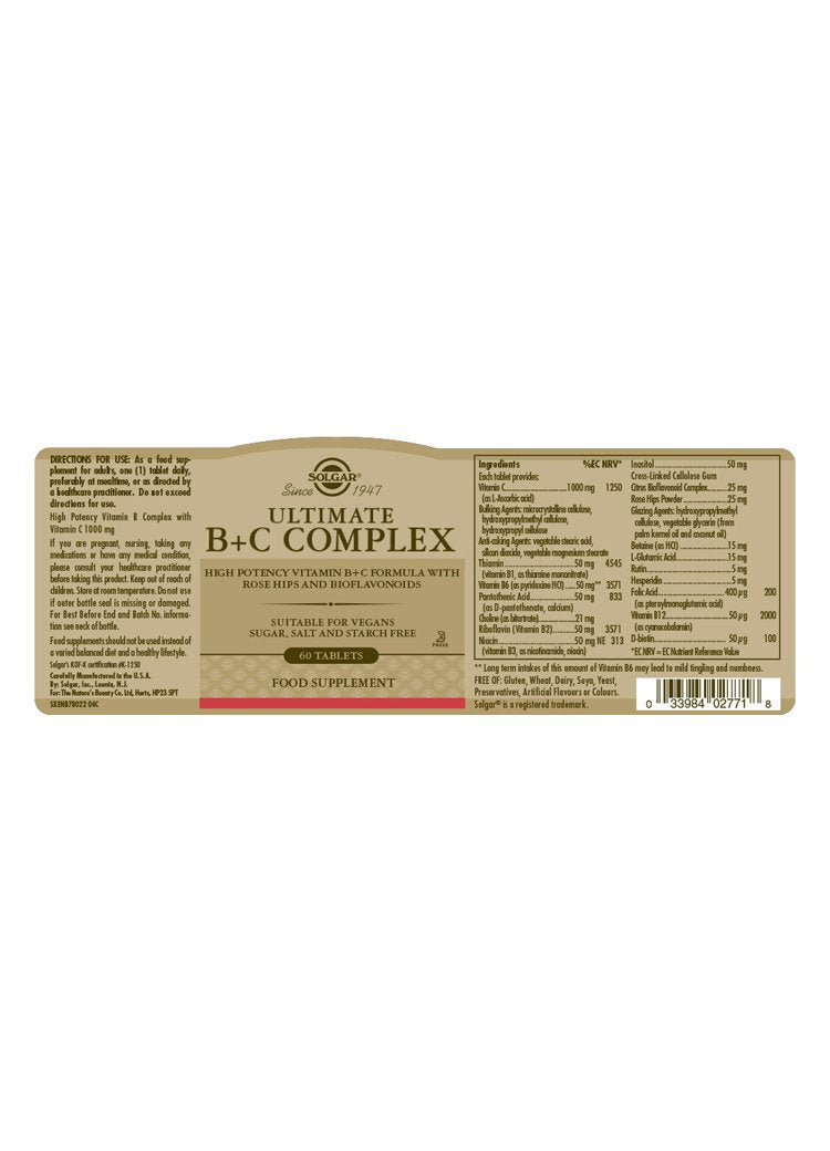 Solgar Ultimate B+C Complex Tablets