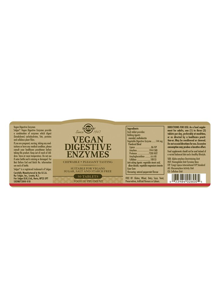 Solgar Vegan Digestive Enzymes Tablets