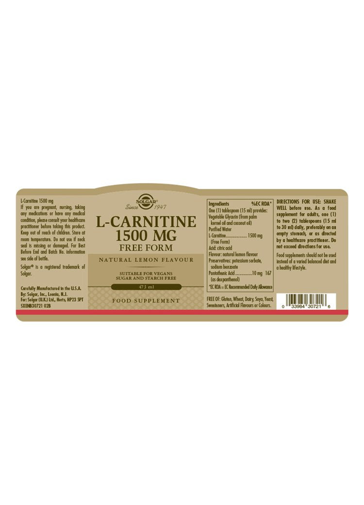 Solgar L-Carnitine 1500 mg Liquid